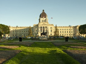 The Saskatchewan Legislative Building at Wascana Centre in Regina on May 30, 2020.