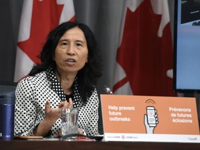 Chief Public Health Officer of Canada Dr. Theresa Tam speaks at a news conference on the COVID-19 pandemic on Parliament Hill in Ottawa, on Friday, July 31, 2020.
