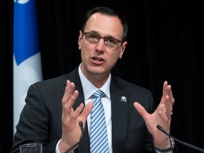 Quebec Education Minister Jean-Francois Roberge speaks during a news conference on the COVID-19 pandemic, Tuesday, June 2, 2020 at the legislature in Quebec City.