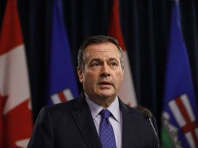 Alberta Premier Jason Kenney updates media on measures taken to help with COVID-19, in Edmonton on Friday, March 20, 2020.