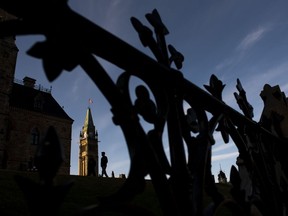 The Peace Tower on Parliament Hill in Ottawa is seen, in the midst of the COVID-19 pandemic, on Saturday, April 18, 2020. Justin Trudeau's ethical conduct will be put under an opposition microscope today during a rare summer sitting of the House of Commons, but the prime minister won't be there.