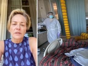 "Can YOU FACE THIS ROOM ALONE?" asked Sharon Stone in an Instagram post published late Saturday, showing a picture of the hospital room in which she says her sister has been confined, struggling with COVID-19. She added: "Wear a mask! For yourself and others. Please."