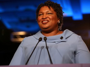 FILE PHOTO: Stacey Abrams speaks to the crowd of supporters announcing they will wait till the morning for results of the mid-terms election at the Hyatt Regency in Atlanta, Georgia, U.S. November 7, 2018.