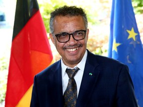 Tedros Adhanom Ghebreyesus, Director-general of the World Health Organization (WHO), attends a news conference in Geneva, Switzerland, June 25, 2020.