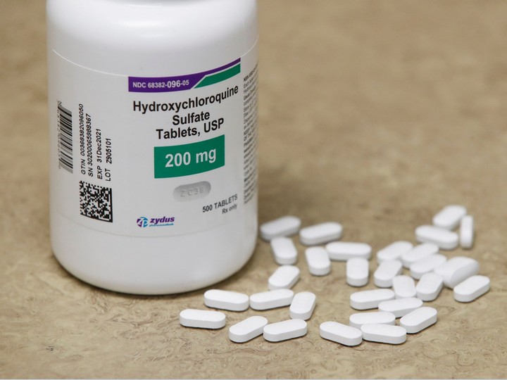  This file photograph taken on May 20, 2020, shows a bottle and pills of Hydroxychloroquine as they sit on a counter at Rock Canyon Pharmacy in Provo, Utah.