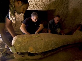 The cache of coffins is special because the sarcophagi have remained intact for millenia, their contents sealed off from the world