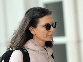 Clare Bronfman, an heiress of the Seagram's liquor empire, arrives at the Brooklyn Federal Courthouse for her trail regarding sex trafficking and racketeering related to the Nxivm cult, January 9, 2019.