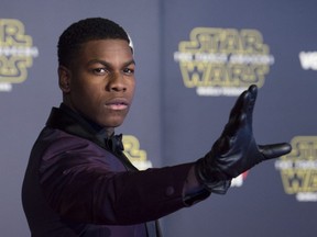Actor John Boyega at the World Premiere of "Star Wars: The Force Awakens", in Hollywood, California, on December 14, 2015.
