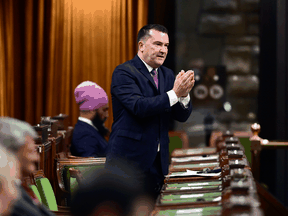 Bloc Quebecois MP Alain Therrien during question period in the House of Commons on Parliament Hill in Ottawa on Monday, Sept. 28, 2020.