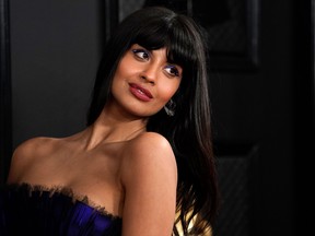 British actress Jameela Jamil arrives at the 62nd Grammy Awards in Los Angeles, California, on January 26, 2020.