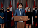 Prime Minister Justin Trudeau speaks to media following a cabinet retreat in Ottawa, September 16, 2020.