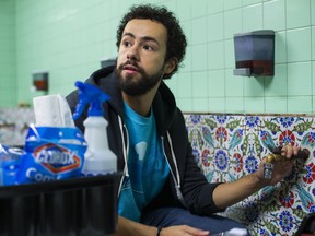 Ramy (Ramy Youssef) in Episode 103 "A Black Spot on the Heart". The series follows "a first-generation American Muslim on a spiritual journey" in New Jersey.