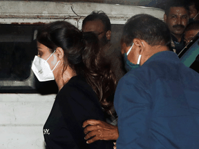 Bollywood actress Rhea Chakraborty arrives at the Narcotics Control Bureau after she was arrested in Mumbai, India, September 8, 2020.