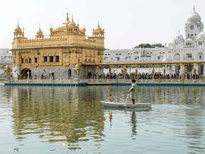 Devotees at the Golden Temple in Amritsar on September 12, 2020.