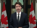 Prime Minister Justin Trudeau speaks to Canadians on national TV, just a few hours after the throne speech was delivered, September 23, 2020.