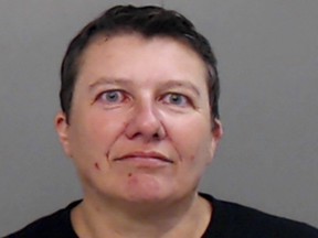 Pascale Ferrier appears in a jail booking photograph taken after her arrest by the Mission Police Department in Mission, Texas, U.S. March 13, 2019 on unrelated charges.