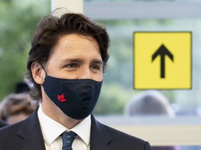 Prime Minister Justin Trudeau arrives for the first day of a Liberal cabinet retreat in Ottawa, Monday September 14, 2020.