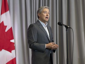Foreign Affairs Minister Francois-Philippe Champagne speaks with reporters before the first day of a Liberal cabinet retreat in Ottawa, Monday September 14, 2020.