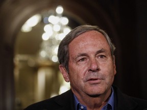 David MacNaughton, then Canada's ambassador to the United States, speaks to reporters at a Liberal cabinet retreat in Calgary, Alta., Sunday, Jan. 22, 2017.