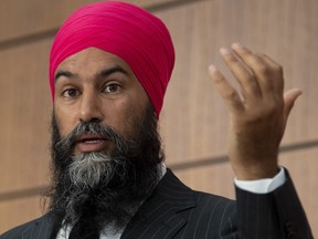 Video posted to social media on Friday shows Jagmeet Singh being followed down the street in front of Parliament Hill by a man who tells Singh that the next time they see each other, the two will "have a dance."
