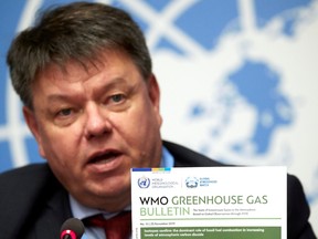 World Meteorological Organization (WMO) Secretary-General Petteri Taalas attends a news conference at the United Nations in Geneva, Switzerland, November 25, 2019.