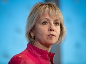 British Columbia provincial health officer Dr. Bonnie Henry provides an update on the coronavirus in the province, during a news conference in Vancouver, on Wednesday, March 18, 2020. British Columbia is at a precipice when it comes to a potential surge of COVID-19 infections, B.C.'s provincial health officer warned on Thursday.