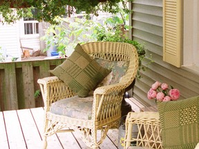 The porch is a perfect place to sit on a summer day.