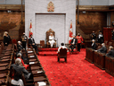 Governor General Julie Payette delivers the throne speech in the Senate chamber, September 23, 2020.