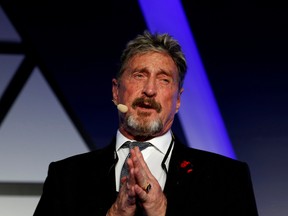 John McAfee, co-founder of McAfee Crypto Team and CEO of Luxcore and founder of McAfee Antivirus, speaks at the Malta Blockchain Summit in St Julian's, Malta November 1, 2018.