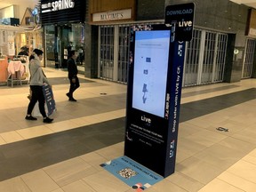 A digital information kiosk seen in Chinook Centre Mall. Thursday, October 29, 2020. Brendan Miller/Postmedia