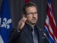 Bloc leader Yves-Francois Blanchet speaks during a news conference in Ottawa, Wednesday October 28, 2020. PHOTO BY ADRIAN WYLD/THE CANADIAN PRESS.