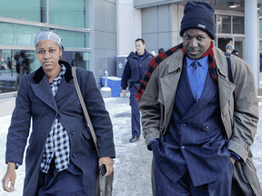 Maria and Sean Hosannah leave their sentence hearing at a Brampton, Ont. court after being convicted of manslaughter in the death of their two-year-old daughter Matinah, January 30, 2015.