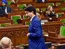 Prime Minister Justin Trudeau votes in the House of Commons on Parliament Hill in Ottawa on Wednesday, Oct. 21, 2020.