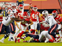 The New England Patriots and Kansas City Chiefs play on Oct 5, 2020. The NFL has shown it is not ready to accept the kind of virus-prevention strategies that public-health experts advise.