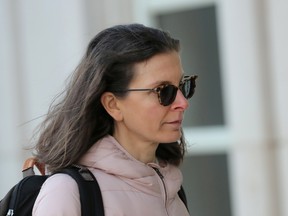 Clare Bronfman arrives at the Brooklyn Federal Courthouse for her trail regarding sex trafficking and racketeering related to the NXIVM cult, in New York, in 2019.