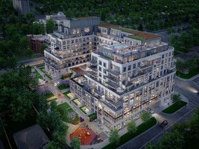 The Glen Hill project will include 113 units and luxury amenities like leather-clad lobby walls and a ninth-floor pool.