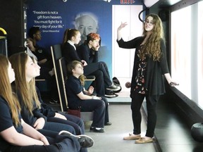 Students participate in a Holocaust education workshop in Sudbury, Ont., in 2018.