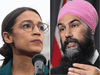 U.S. Representative Alexandria Ocasio-Cortez and NDP Leader Jagmeet Singh.