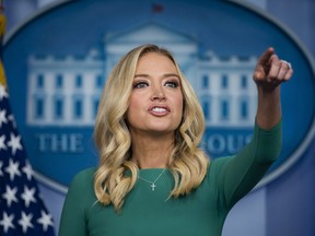 Kayleigh McEnany, White House press secretary, speaks during a news conference in Washington, D.C., U.S., on Friday, Nov. 20, 2020.