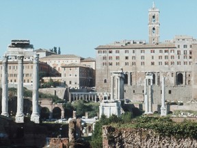 The Forum, with the columns of Castor and Pollux on the left, was the political, religious and social centre of ancient Rome, and where it is believed the stolen relic came from.