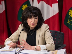 Ontario Auditor General Bonnie Lysyk speaks during a press conference at Queens Park after the release of her 2019 annual report in Toronto on December 4, 2019.