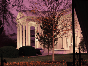 Evening light falls on the White House nine days after the presidential election November 12, 2020 in Washington, DC.