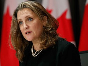 Finance Minister Chrystia Freeland said the measure, among others, should prevent viable businesses that have survived this far into the pandemic from faltering now that an end is in sight — a nod to encouraging news recently about vaccine development.