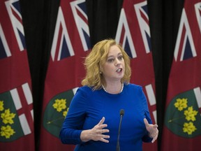 Lisa MacLeod, Minister of Children, Community and Social Service, makes an announcement about Ontario's autism program at Queen's Park in Toronto on Thursday, March 21, 2019.