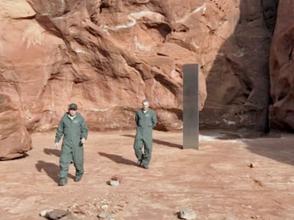 What is a mysterious metal monolith doing in the Utah desert
