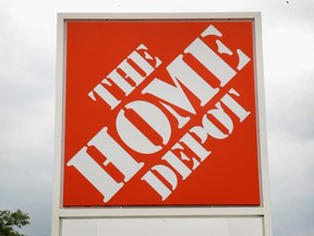 A sign marks the location of a Home Depot store on July 20, 2017 in Schaumburg, Illinois.