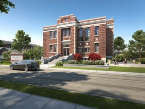 Eleven condo lofts are going into the old schoolhouse; 14 two-storey freehold townhomes will occupy its yard.
