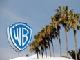 The logo of Warner Bros entertainment company is seen during the MIPTV, the International Television Programs Market, in Cannes, France, April 3, 2017.