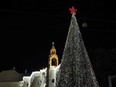 A Christmas tree is seen in the biblical city of Bethlehem on Dec. 5.