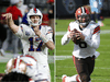Buffalo Bills quarterback Josh Allen, left, and Cleveland Browns quarterback Baker Mayfield.